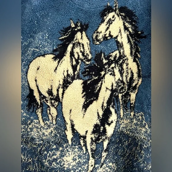 Vtg RARE Red Head Western “Wild Horses” Comfy Full Zip Jacket Sz L - Picture 2 of 7